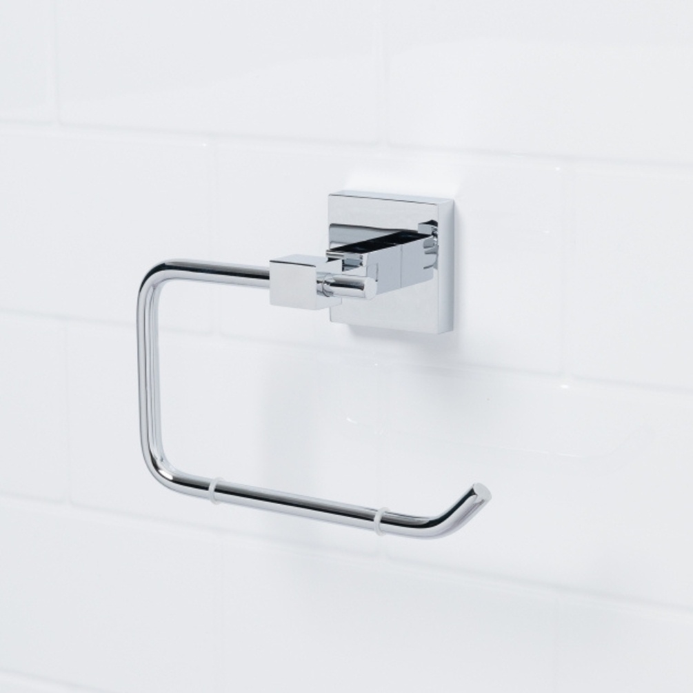 Lifestyle image of the Bristan Square Chrome Toilet Roll Holder